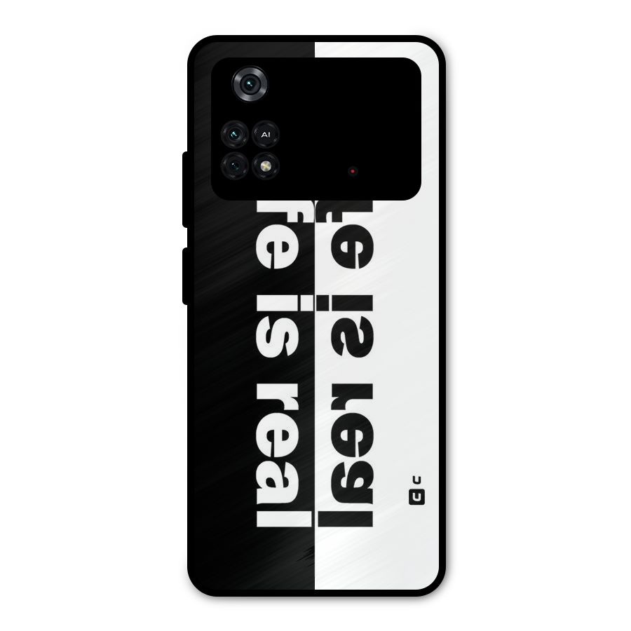 Life is Real Simple Metal Back Case for Poco M4 Pro 4G