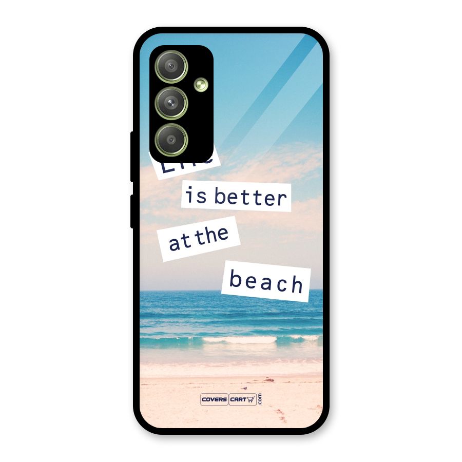 Life is better at the Beach Glass Back Case for Galaxy A54