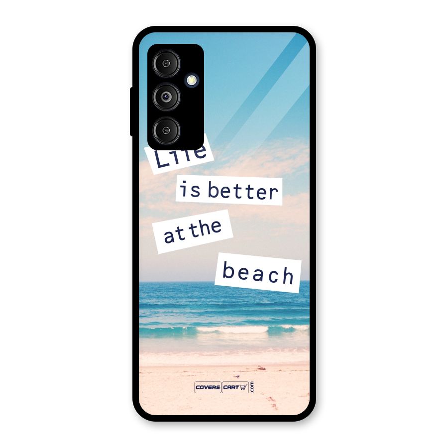 Life is better at the Beach Glass Back Case for Galaxy M14 5G