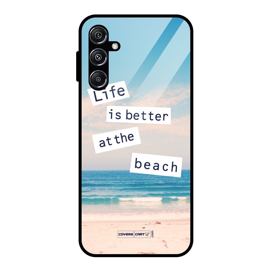 Life is better at the Beach Glass Back Case for Galaxy M34 5G