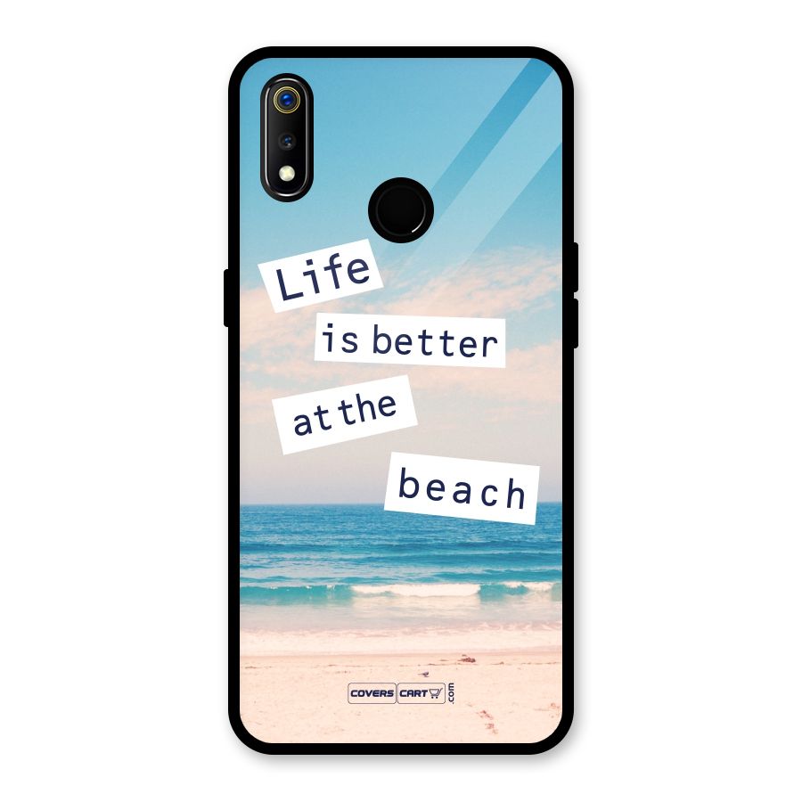 Life is better at the Beach Glass Back Case for Realme 3i