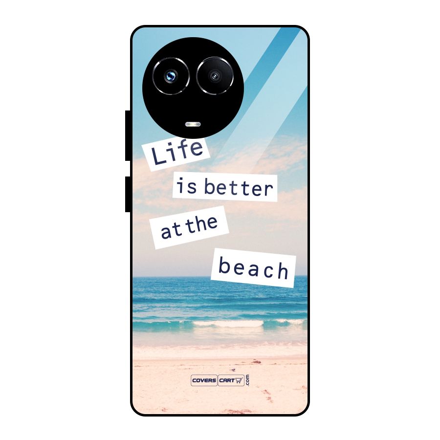 Life is better at the Beach Glass Back Case for Realme Narzo 60X