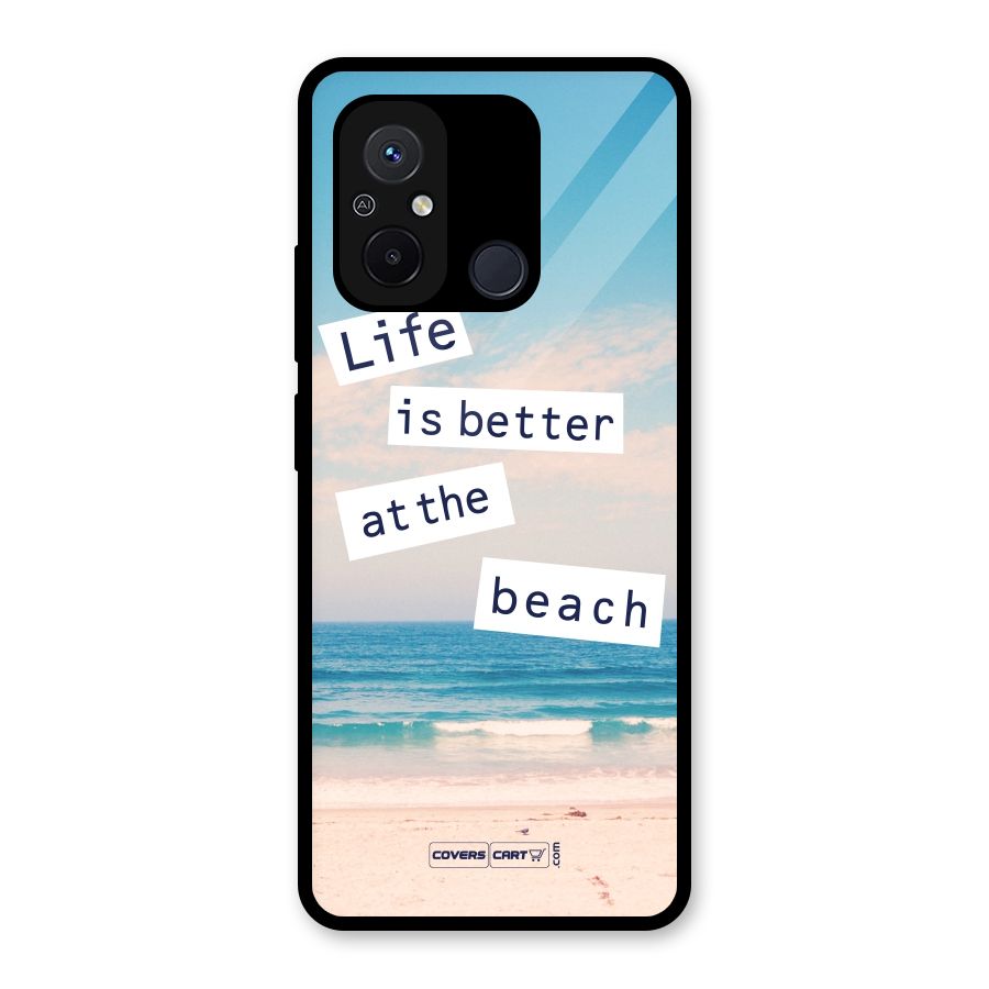 Life is better at the Beach Glass Back Case for Redmi 12C