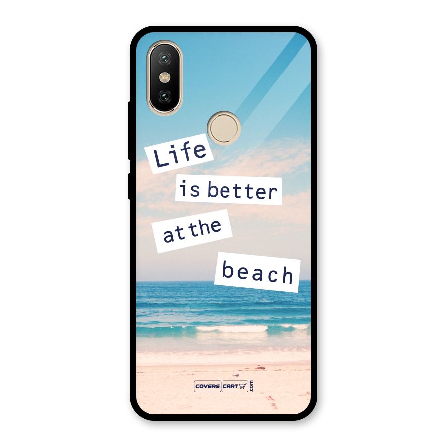 Life is better at the Beach Glass Back Case for Redmi A2