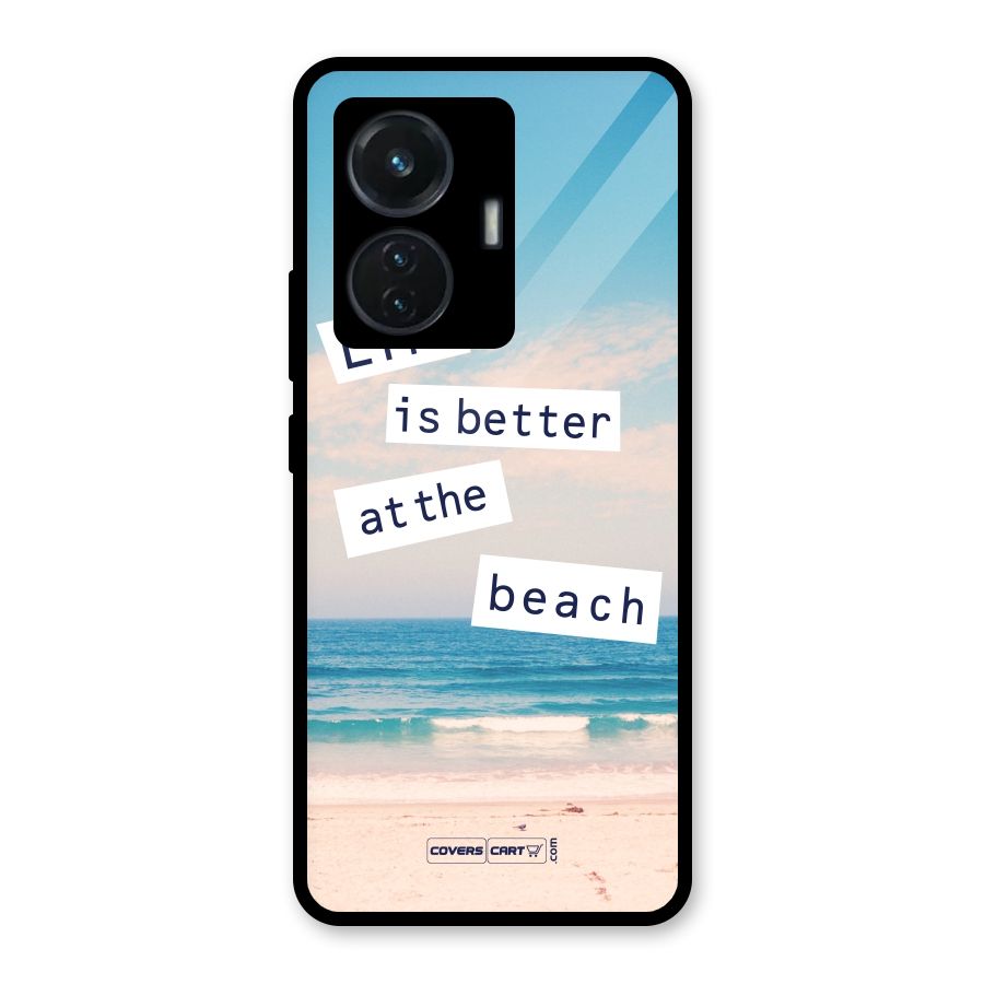 Life is better at the Beach Glass Back Case for Vivo T1 44W