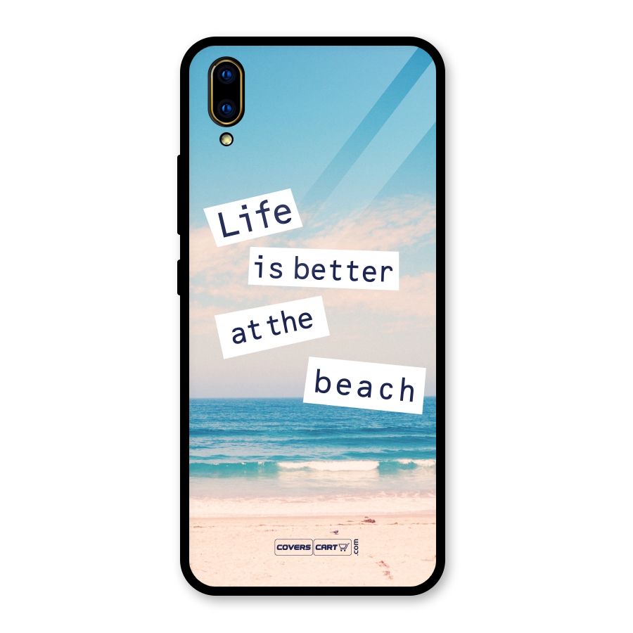 Life is better at the Beach Glass Back Case for Vivo V11 Pro