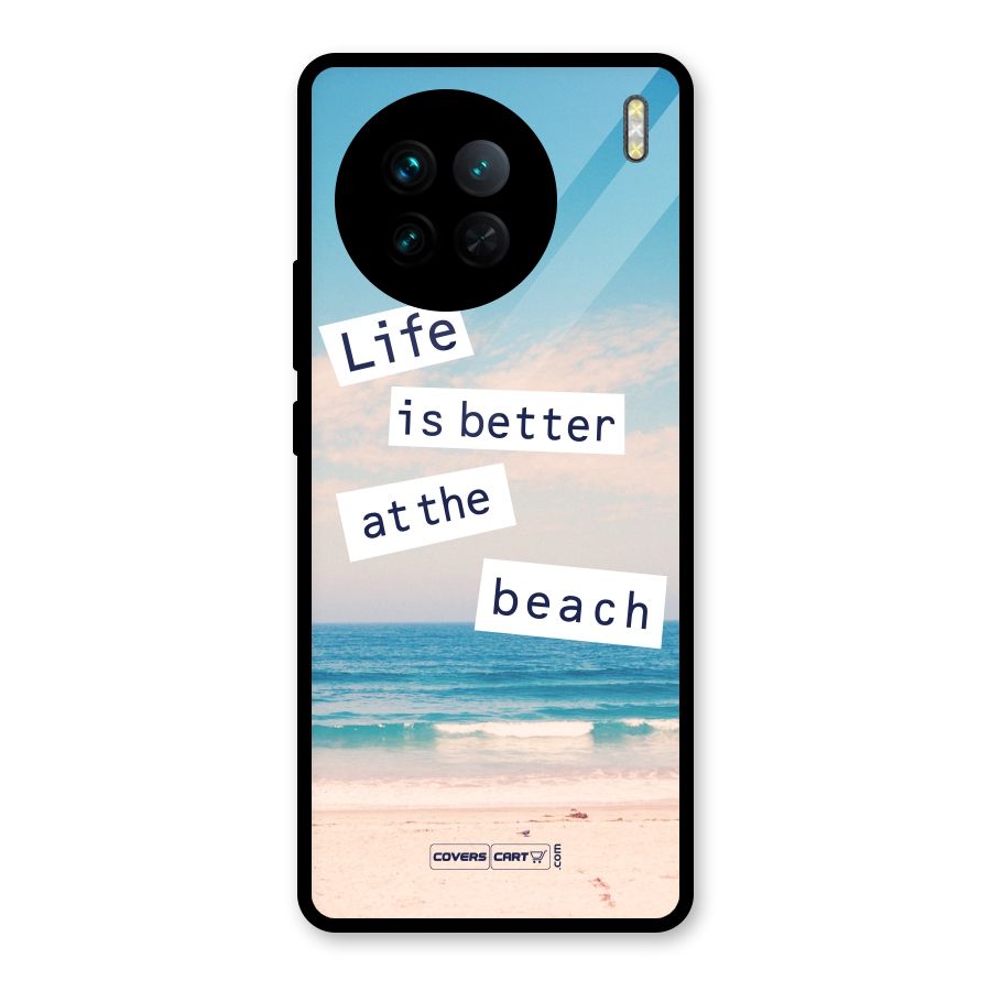 Life is better at the Beach Glass Back Case for Vivo X90