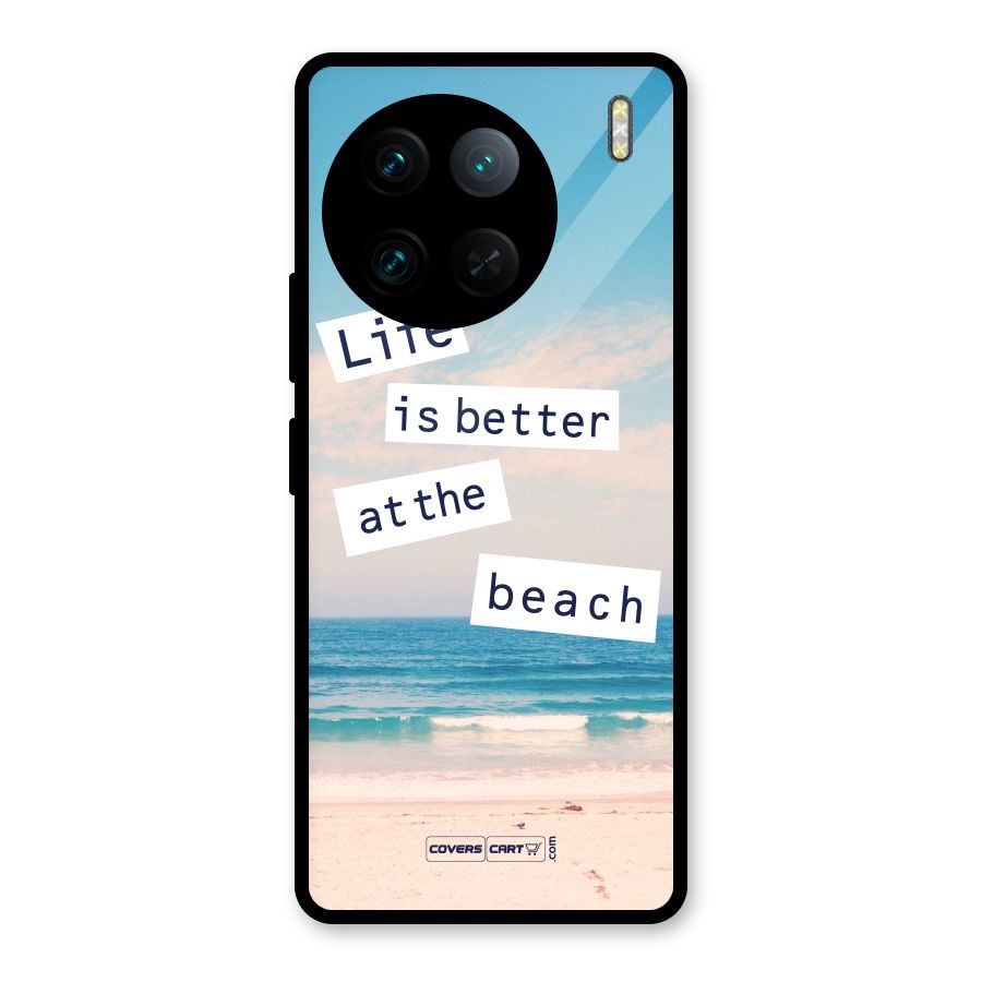 Life is better at the Beach Glass Back Case for Vivo X90 Pro