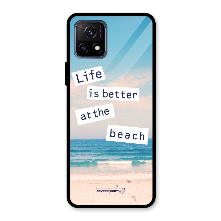 Life is better at the Beach Glass Back Case for Vivo Y72 5G