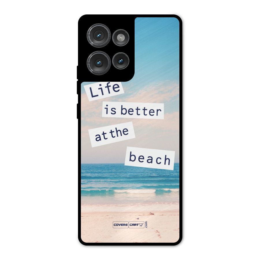 Life is better at the Beach Metal Back Case for Motorola Edge 50