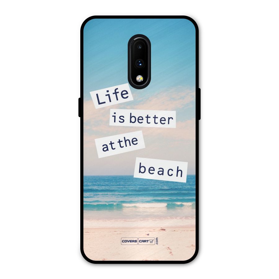 Life is better at the Beach Metal Back Case for OnePlus 7