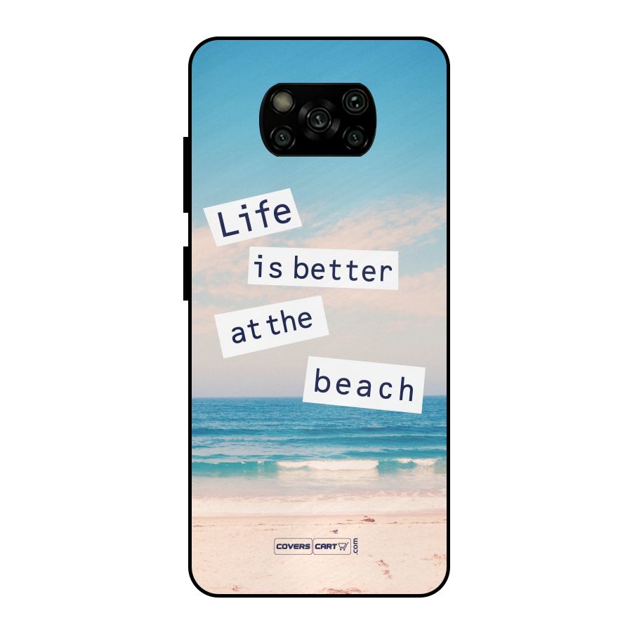 Life is better at the Beach Metal Back Case for Poco X3