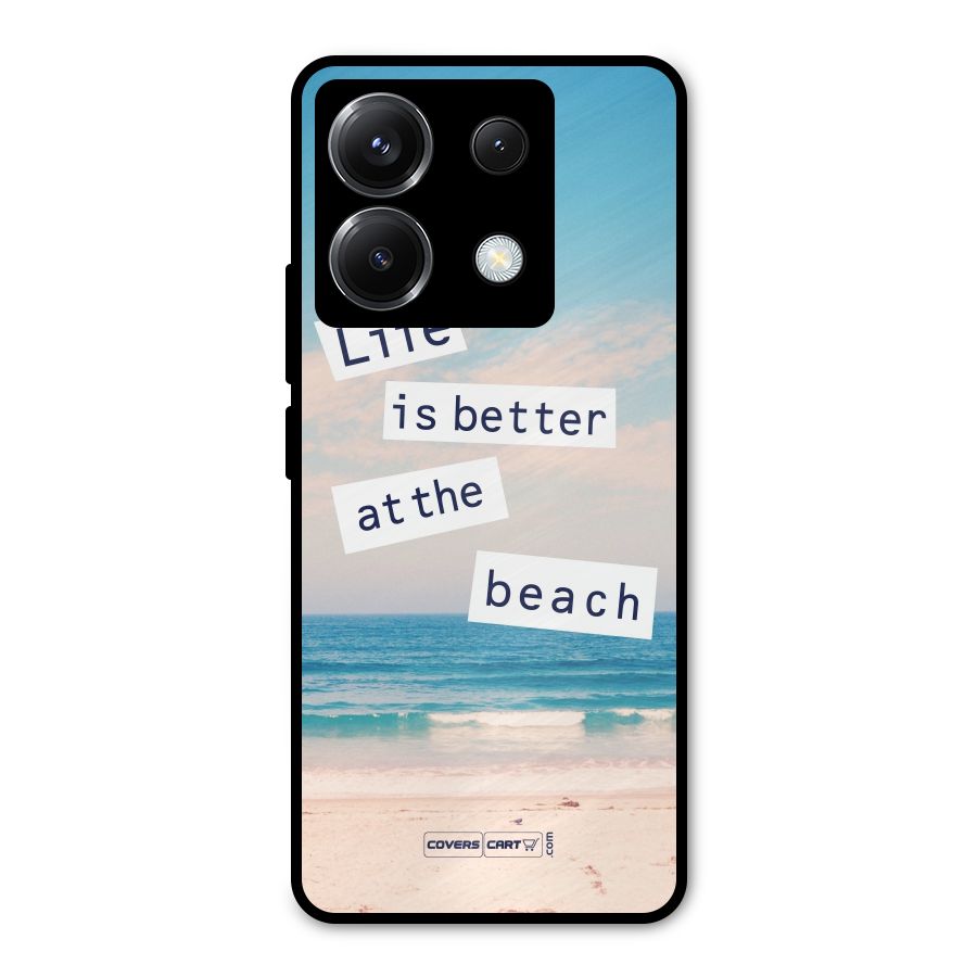 Life is better at the Beach Metal Back Case for Poco X6
