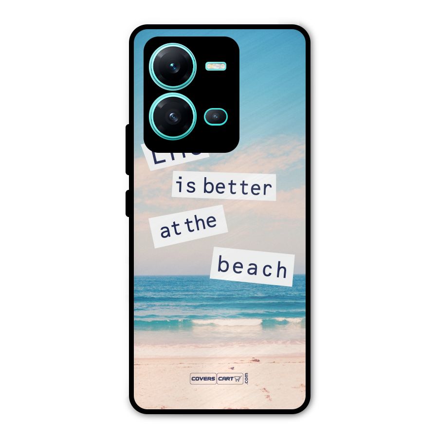 Life is better at the Beach Metal Back Case for Vivo V25