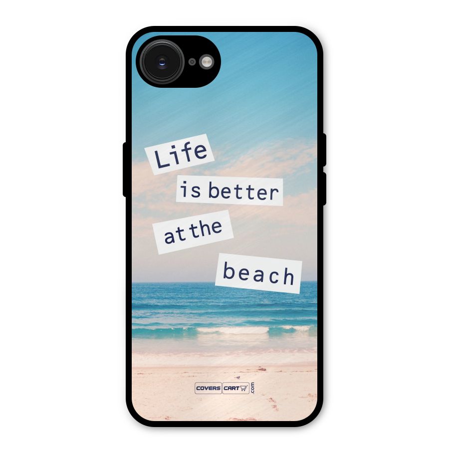 Life is better at the Beach Metal Back Case for iPhone 16e
