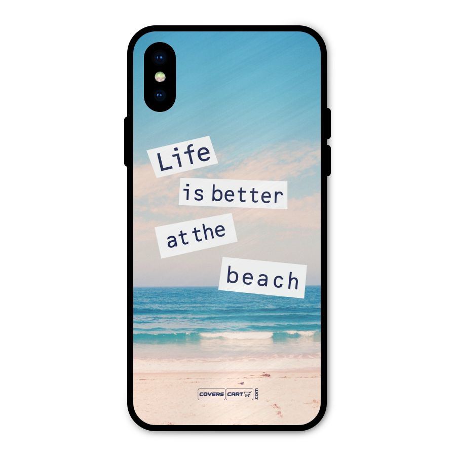 Life is better at the Beach Metal Back Case for iPhone XS