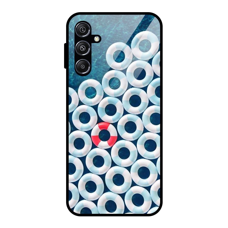Light Blue Allure Glass Back Case for Galaxy M34 5G