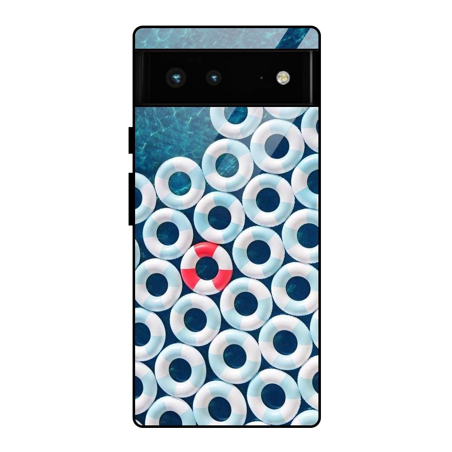 Light Blue Allure Glass Back Case for Google Pixel 6