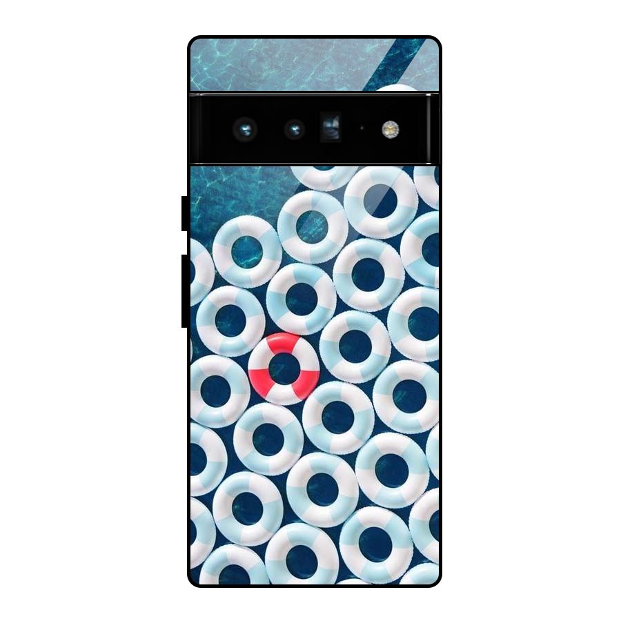 Light Blue Allure Glass Back Case for Google Pixel 6 Pro