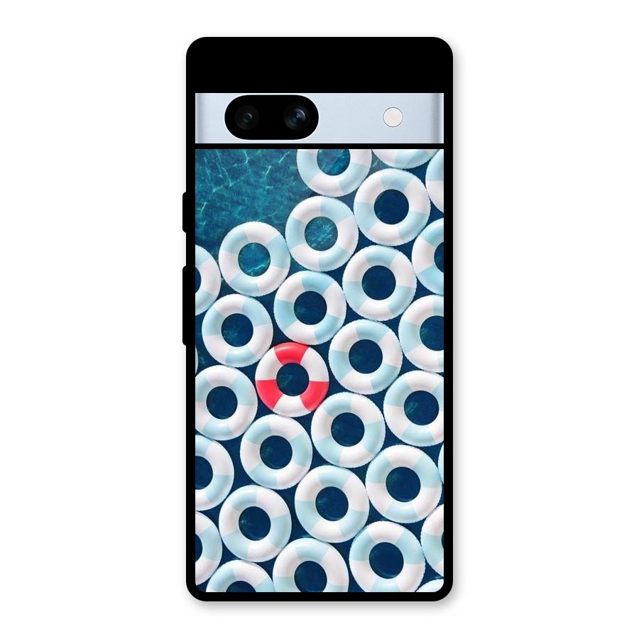 Light Blue Allure Glass Back Case for Google Pixel 7a