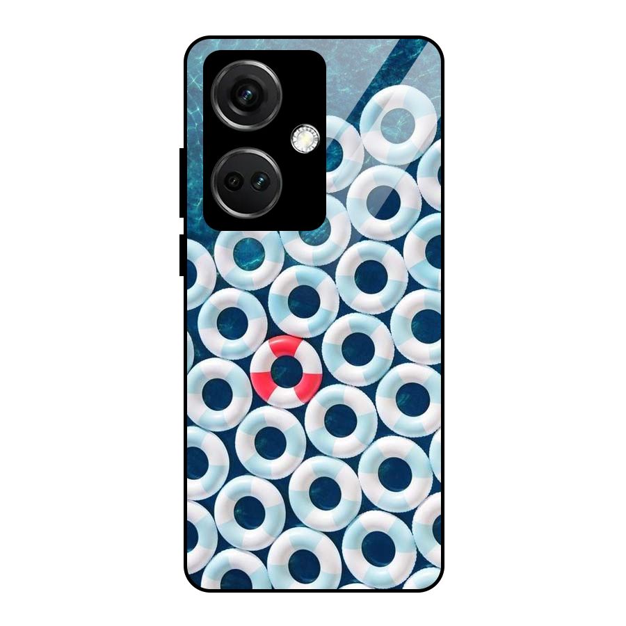 Light Blue Allure Glass Back Case for OnePlus Nord CE 3 5G