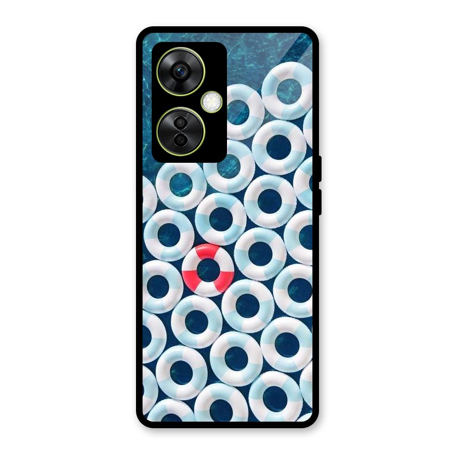 Light Blue Allure Glass Back Case for OnePlus Nord CE 3 Lite