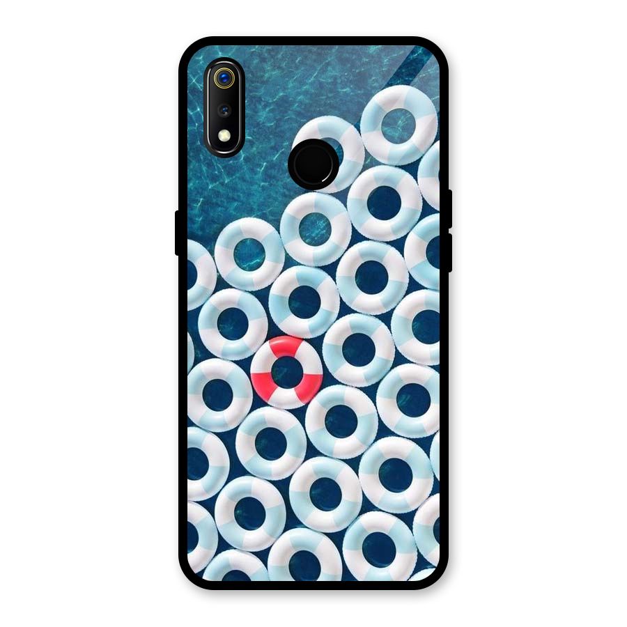 Light Blue Allure Glass Back Case for Realme 3