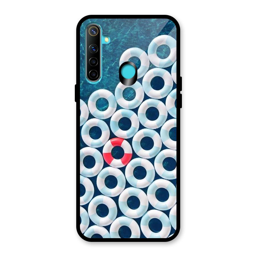 Light Blue Allure Glass Back Case for Realme 5i