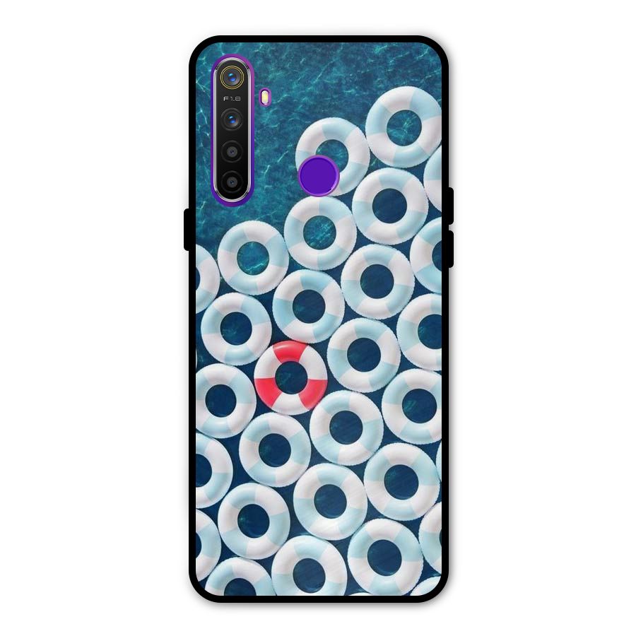 Light Blue Allure Glass Back Case for Realme 5s