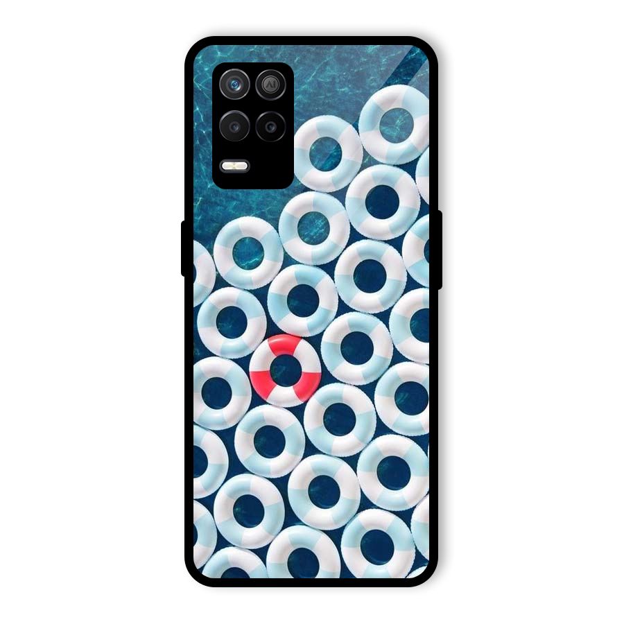 Light Blue Allure Glass Back Case for Realme 8s 5G