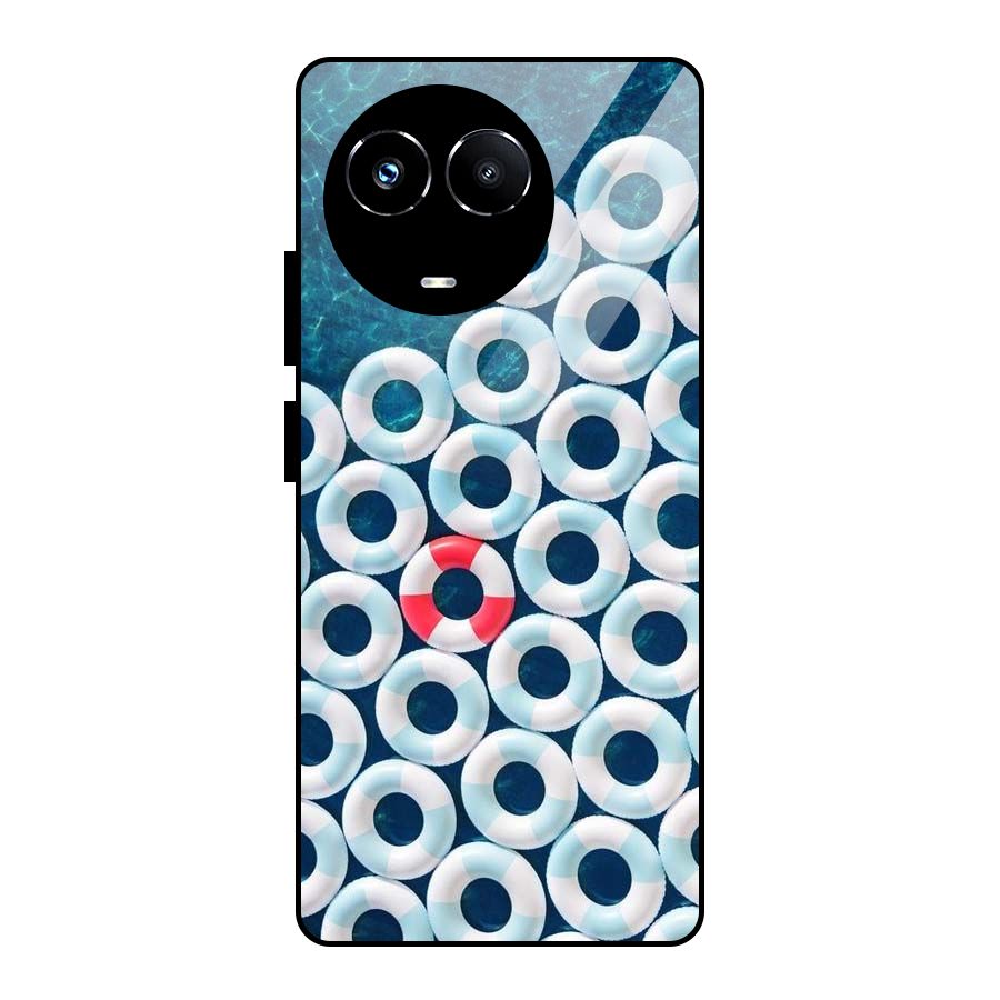 Light Blue Allure Glass Back Case for Realme Narzo 60X