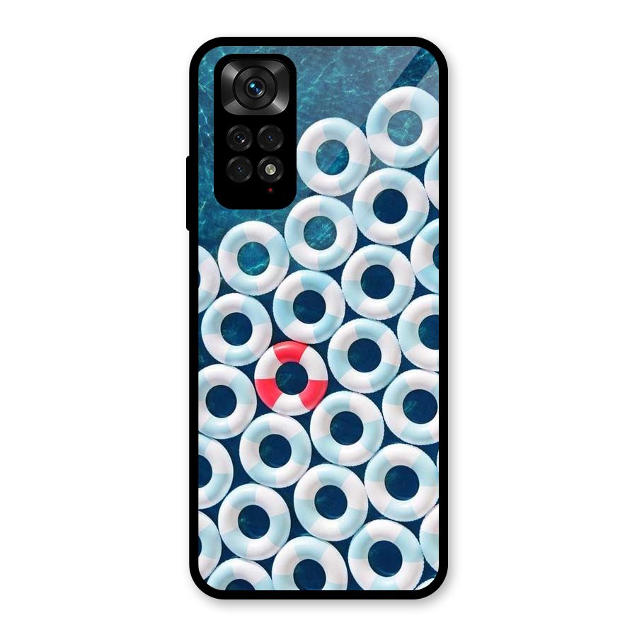 Light Blue Allure Glass Back Case for Redmi Note 11S