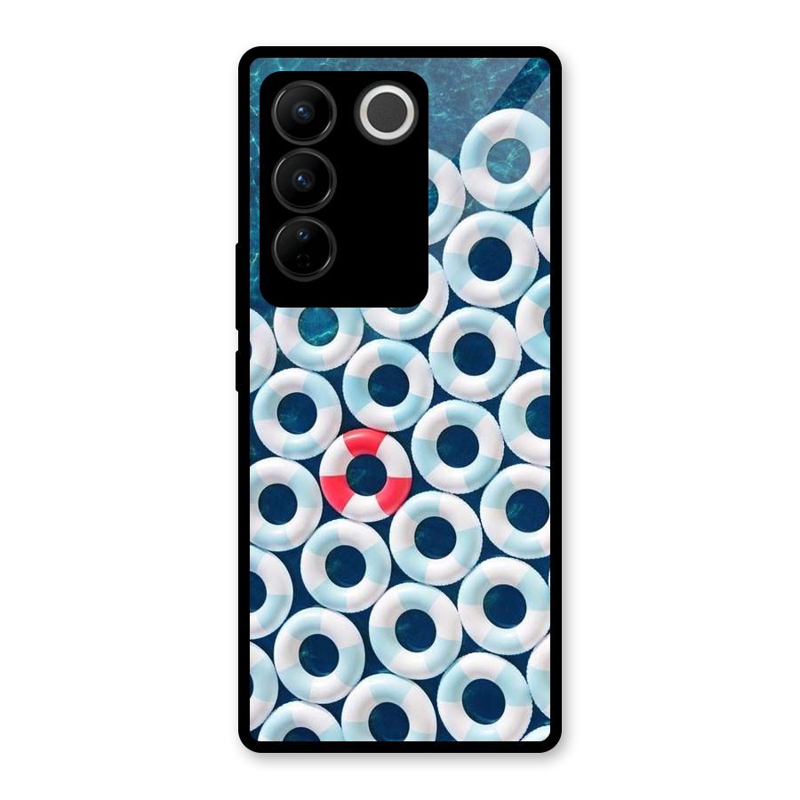 Light Blue Allure Glass Back Case for Vivo V27