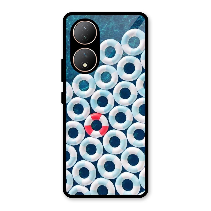 Light Blue Allure Glass Back Case for Vivo Y100A