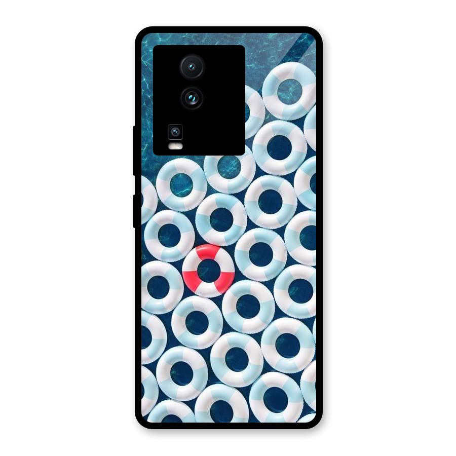 Light Blue Allure Glass Back Case for Vivo iQOO Neo 7
