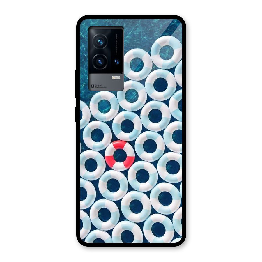 Light Blue Allure Glass Back Case for iQOO 9 5G