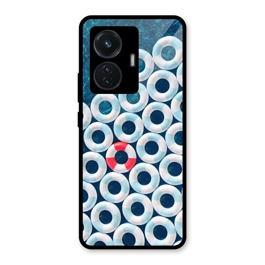 Light Blue Allure Glass Back Case for iQOO Z6 44W