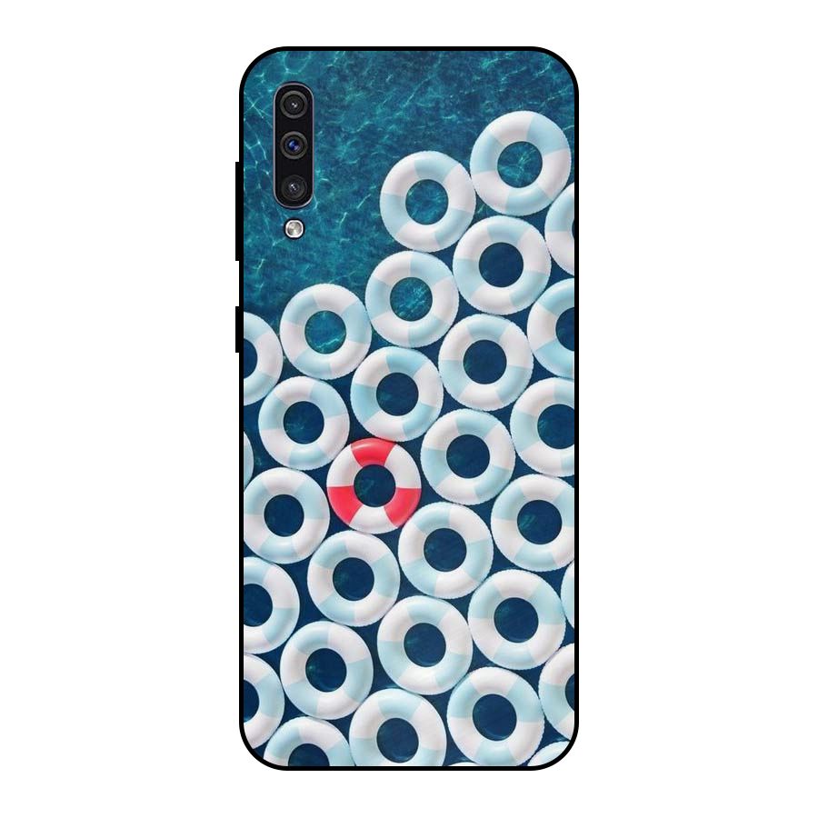 Light Blue Allure Metal Back Case for Galaxy A50