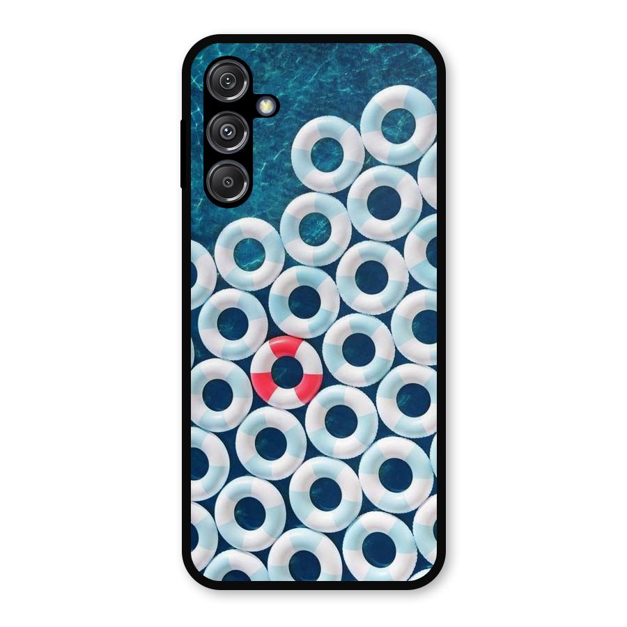 Light Blue Allure Metal Back Case for Galaxy M34 5G