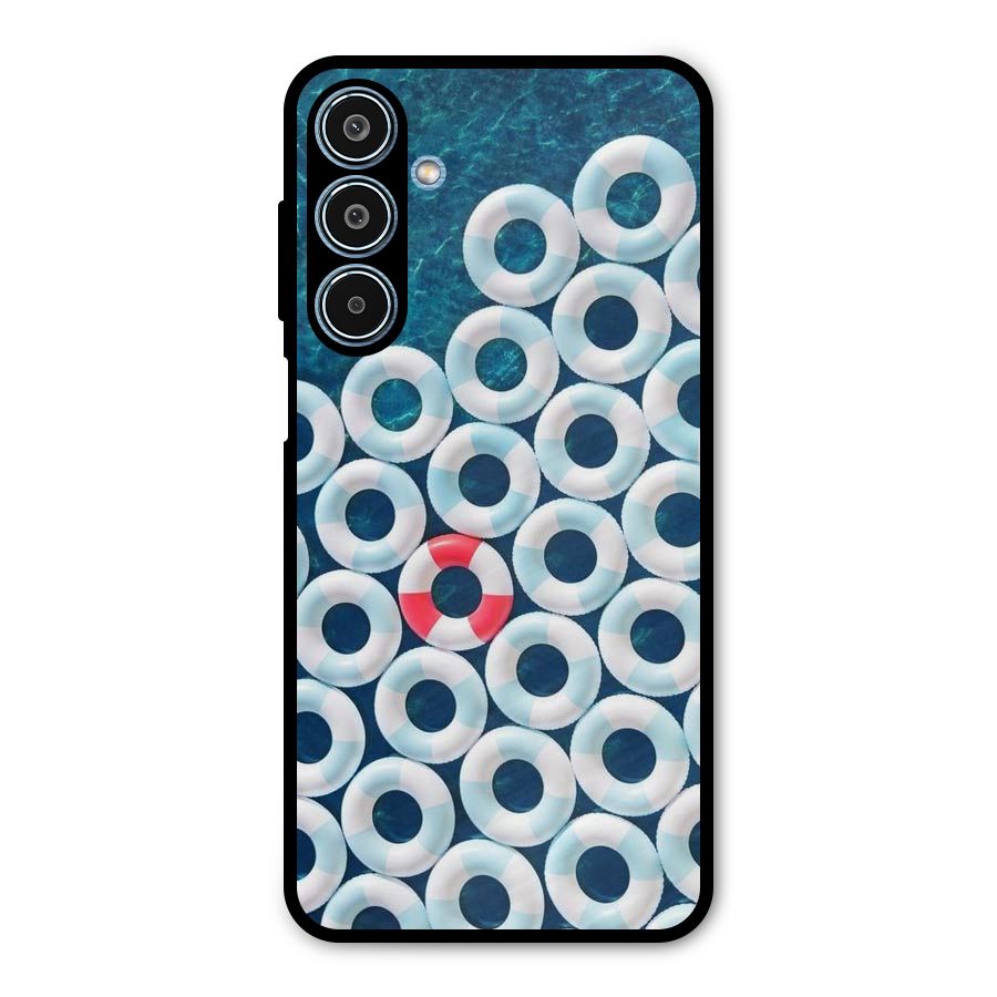 Light Blue Allure Metal Back Case for Galaxy M35