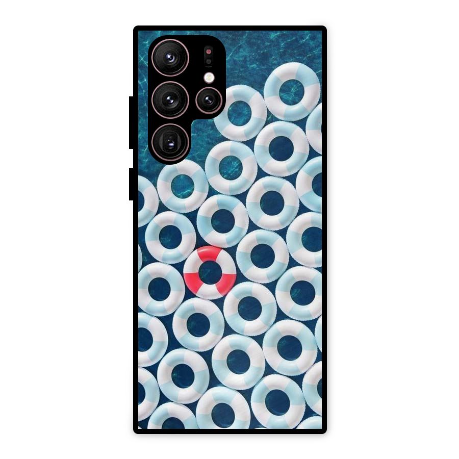 Light Blue Allure Metal Back Case for Galaxy S22 Ultra 5G