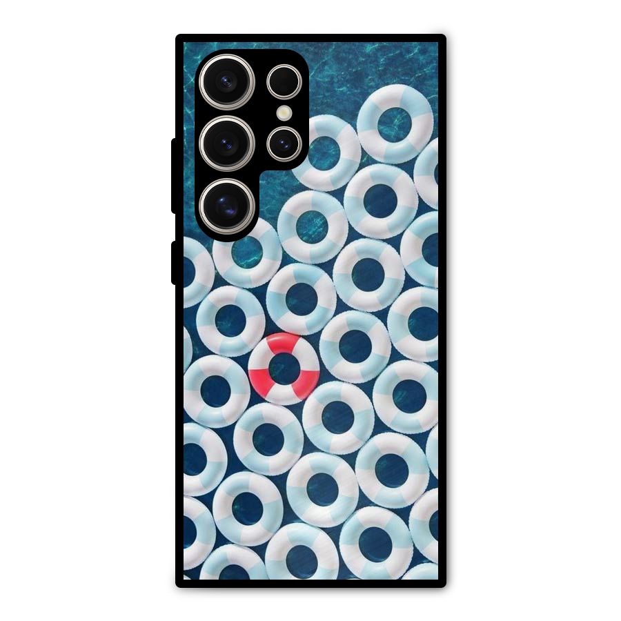 Light Blue Allure Metal Back Case for Galaxy S24 Ultra