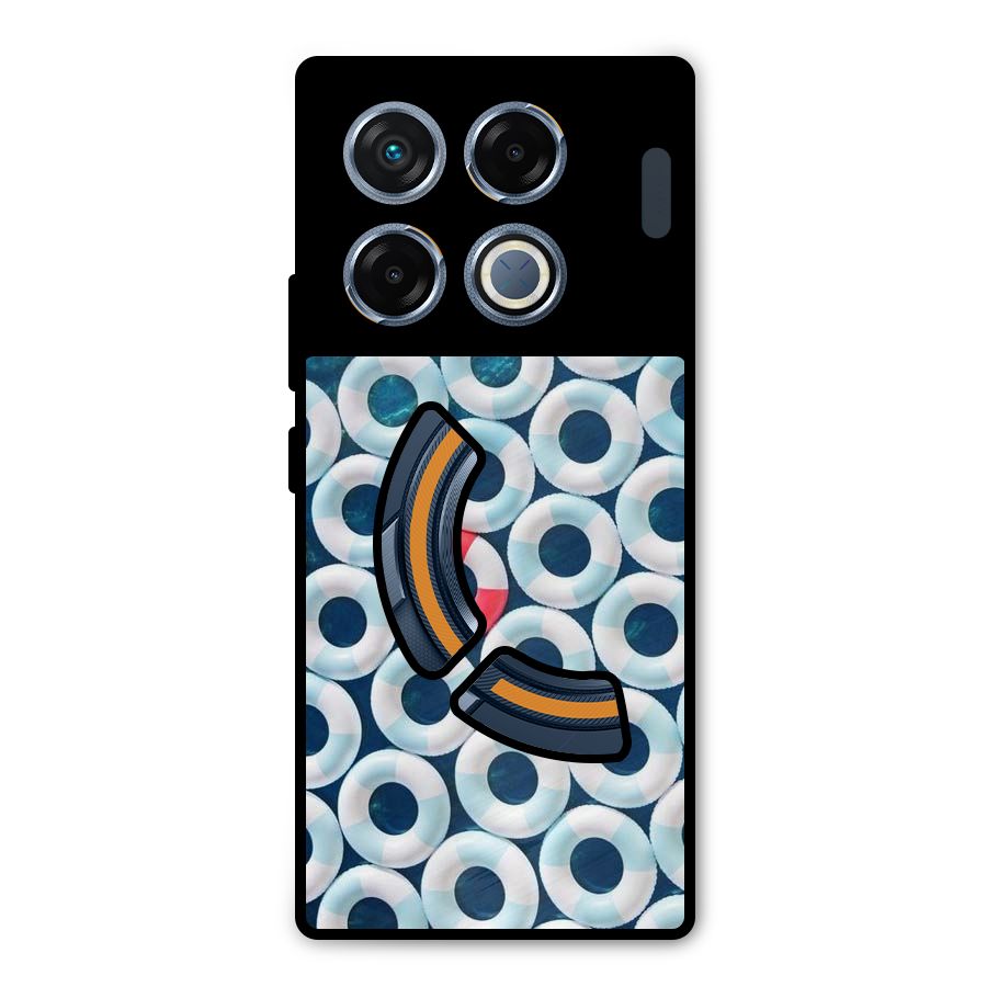 Light Blue Allure Metal Back Case for Infinix GT 20 Pro