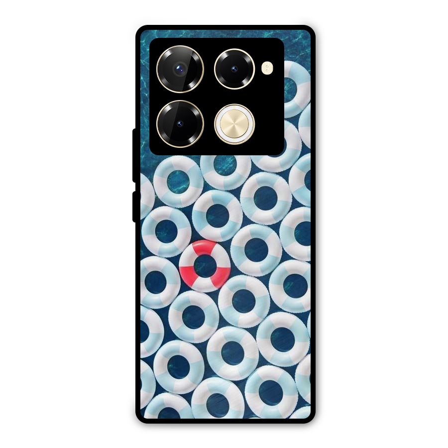 Light Blue Allure Metal Back Case for Infinix Note 40 Pro Plus