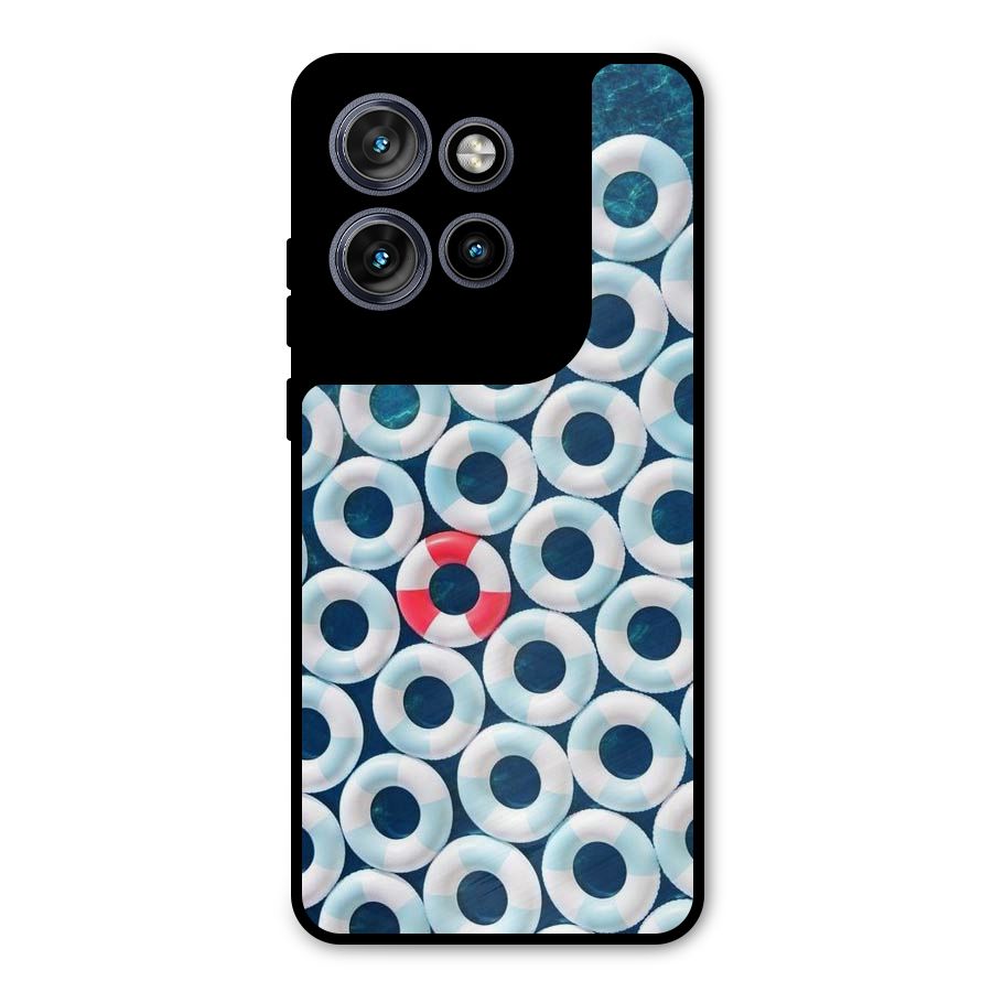 Light Blue Allure Metal Back Case for Motorola Edge 50 Neo