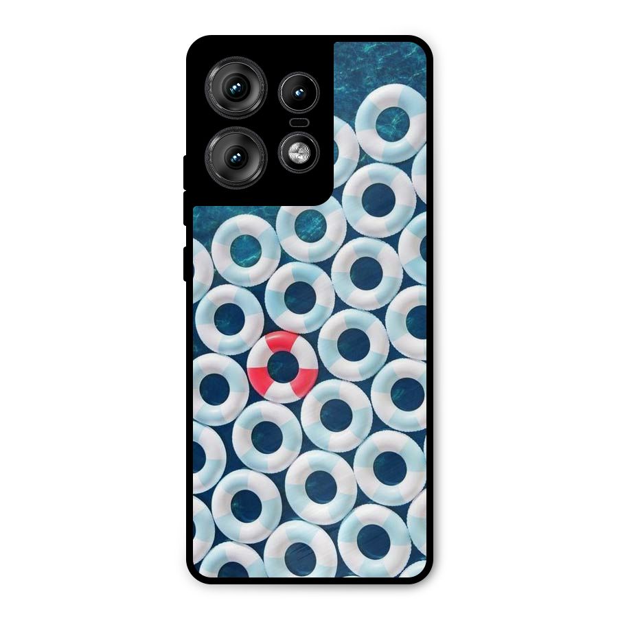 Light Blue Allure Metal Back Case for Motorola Edge 50 Pro