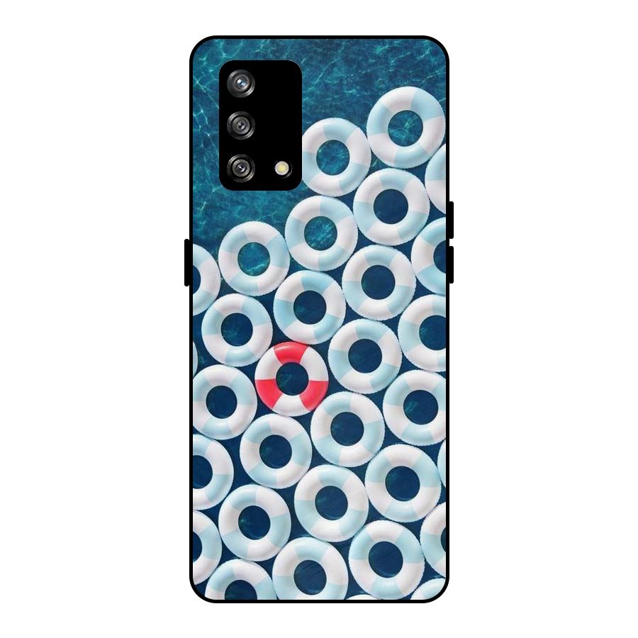 Light Blue Allure Metal Back Case for Oppo F19