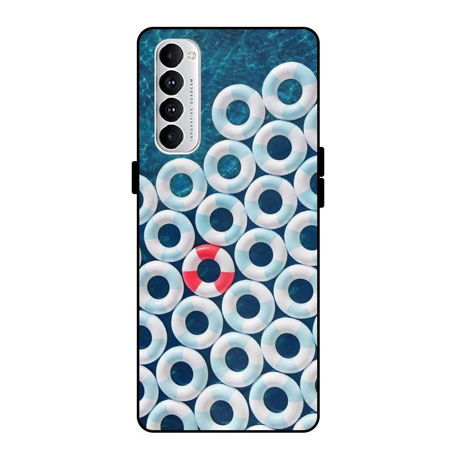 Light Blue Allure Metal Back Case for Oppo Reno4 Pro