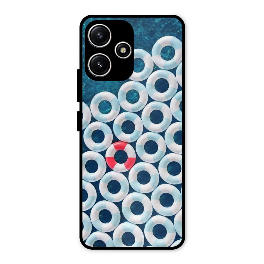Light Blue Allure Metal Back Case for Poco M6 Pro