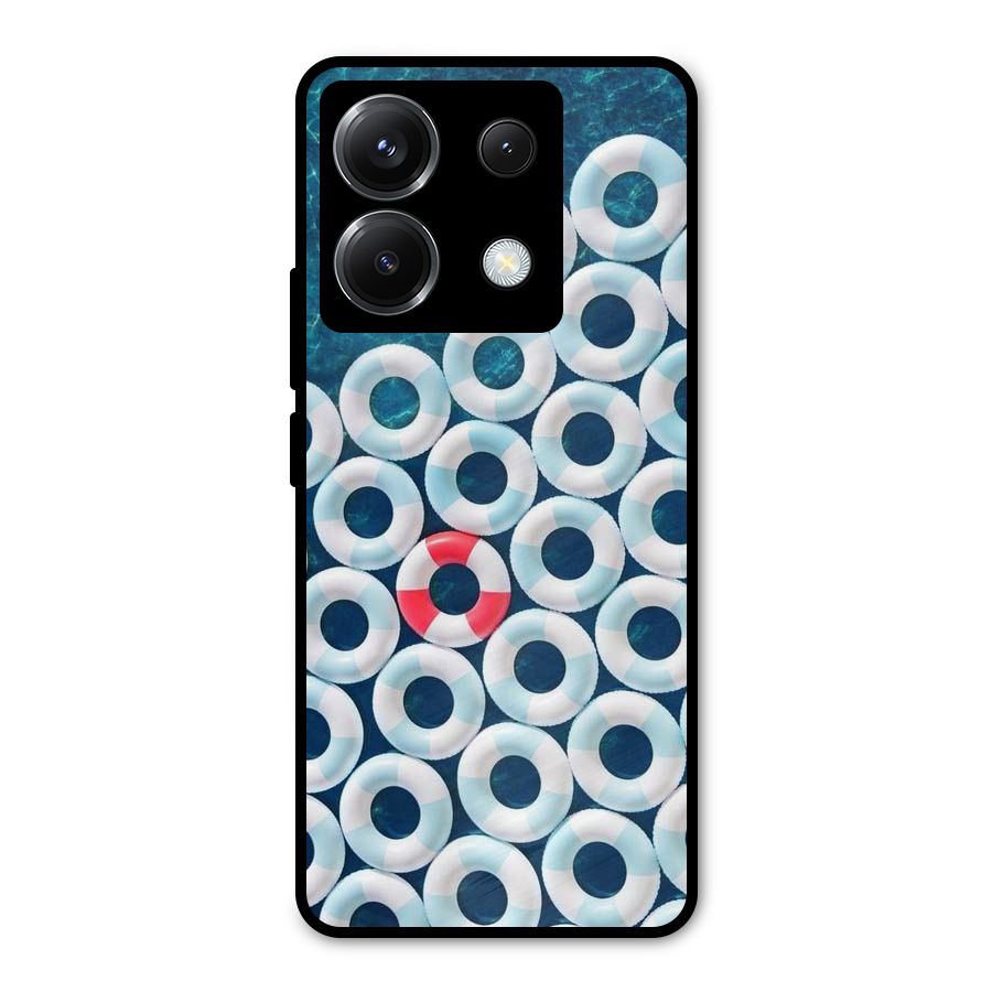 Light Blue Allure Metal Back Case for Poco X6